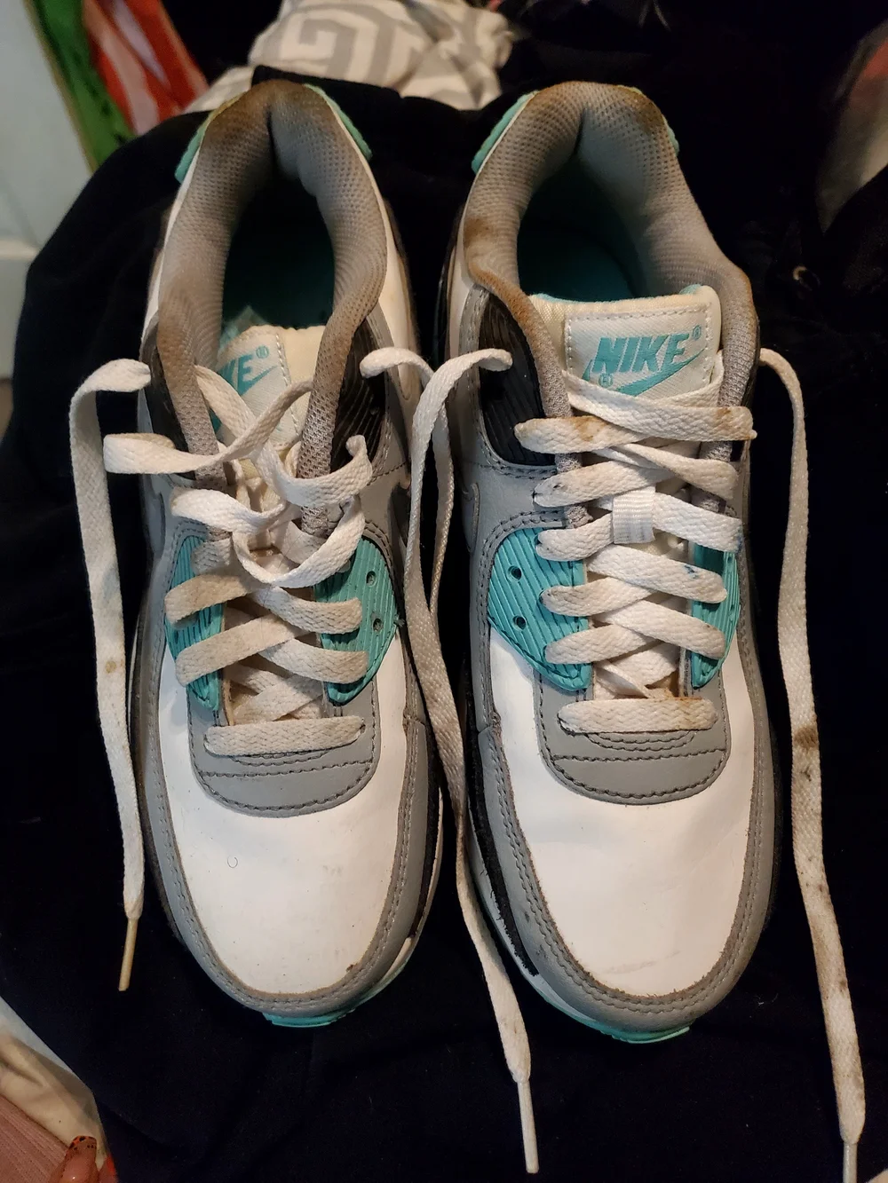 Nike Youth Sneakers White Gray Teal